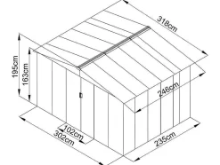 Abrigo De Jardim Em Aco Galvanizado Cinza De 7,82 M - Linus