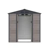 Abrigo De Jardim Metal Aco Galvanizado Efeito Madeira Cinza 2,79 M - Adelmo
