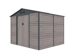 Abrigo De Jardim Metal Aco Galvanizado Efeito Madeira Cinza 7,17 M - Adelmo