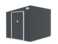 Abrigo De Jardim Metal De Encostar A Parede Em Aco Galvanizado Antracite 5,49 M - Daustin