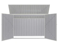 Abrigo Para Tres Caixotes Do Lixo Em Aco Galvanizado Cinzento Antracite, C237 X L101 X A131 Cm - Ilario