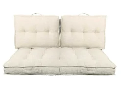 Almofada Para Paletes Em Veludo Canelado C120 X L80 Cm Bege - Baila