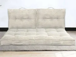 Almofada Para Paletes Em Veludo Canelado C120 X L80 Cm Bege - Baila