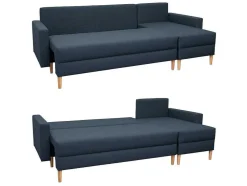 Antoni 3 Lugares Sofá-Cama De Canto Azul Escuro
