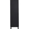 Aparador Alto Com 4 Portas Em Mdf E Metal Cor Natural Claro E Preto - Lobna