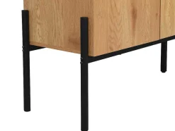 Aparador Com 4 Portas Natural Claro E Preto - Memphis Ii