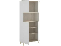 Aparador De Cozinha Com 4 Portas E 1 Nicho Cor Branco E Carvalho - Wajdi