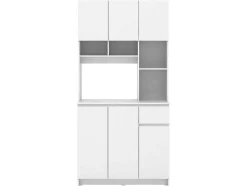 Aparador De Cozinha Com 6 Portas, 1 Gaveta E 5 Nichos, Branco - Nizali