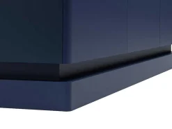 Aparador 3 Portas Com Leds Em Mdf Azul E Efeito Marmore Branco - Devika De Pascal Morabito