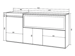 Aparador Sala De Jantar, 160, 3 Portas, Lareira Electrica Xxl, Cimento