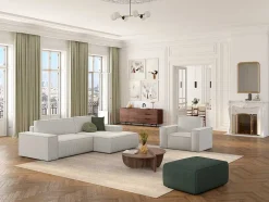 Aparador Tayron 200 Cm - 2 Portas E 3 Gavetas - Mdf E Pés De Metal - Cor De Noz