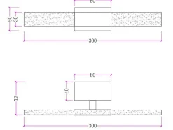 Aplique De Casa De Banho Com Leds Metal L30 Cm Dourado - Horsham