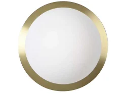 Aplique De Parede Art Deco Em Latao Escovado E Vidro De A. 16 X L. 16 Cm - Galena