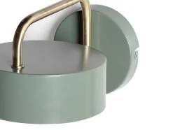 Aplique De Parede Estilo Vintage Otilie - Metal - 24 X 16 X 14,5 Cm - Verde Azeitona E Dourado