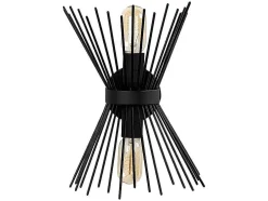 Aplique De Parede Filiforme Em Metal De A. 33 Cm Cor Preto - Kirpi