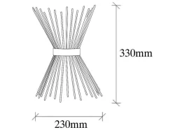 Aplique De Parede Filiforme Em Metal De A. 33 Cm Cor Preto - Kirpi
