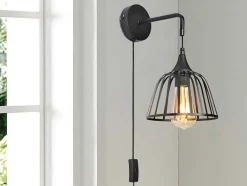 Aplique De Parede Industrial 18 X 28 X 32 Cm Em Ferro Preto - Brenda