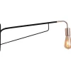 Aplique De Parede Móvel Em Metal Curvo C65 X L10 X A25 Cm Preto E Acobreado - Colwood