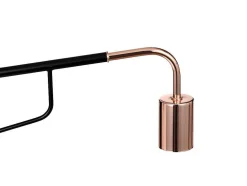Aplique De Parede Móvel Em Metal Curvo C65 X L10 X A25 Cm Preto E Acobreado - Colwood