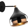 Aplique Em Metal Com Abajur Orientavel De D. 17 X A. 28 Cm Cor Preto E Acobreado - Yildo