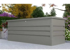 Arca De Arrumação De Jardim Em Aco Galvanizado Cinza De Volume 582 L - Tomaso