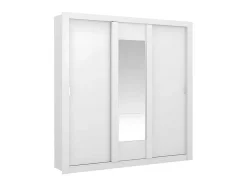 Armário Com Espelho Roxane - 3 Portas De Correr - C. 220 Cm - Branco