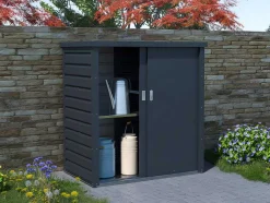 Armário De Arrumação De Jardim Em Aco Galvanizado Cinza De 1,31 M E C125 X L80 X A131 Cm - Reivax