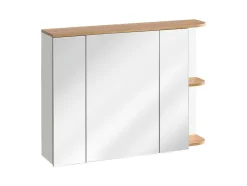 Armário De Parede De Casa De Banho Com Espelhos Cor Natural Clara E Branca 94 Cm - Anida