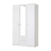 Armário Olessia - 3 Portas & 2 Gavetas - Com Espelho - C120 Cm - Branco