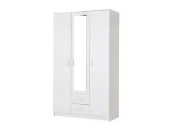 Armário Olessia - 3 Portas & 2 Gavetas - Com Espelho - C120 Cm - Branco