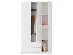 Armário Olessia - 3 Portas & 2 Gavetas - Com Espelho - C120 Cm - Branco