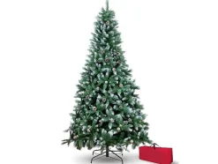 Arvore De Natal Sintética Coberta De Neve 150Cm Facil De Montar