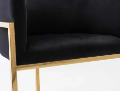 Banco Alto Em Veludo E Aco Inoxidavel Preto E Dourado - Peria De Pascal Morabito