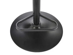 Banco Alto Tecido E Metal Preto, Altura Ajustavel, Cor Creme - Eleana