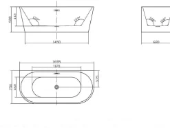 Banheira Clássica De 245 L Dimensoes 170X75X58 Cm Cor Preta - Divina