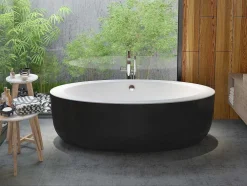Banheira Clássica Oval De 251 L 185 X 90 X 50 Cm Preta Em Acrilico - Marmati