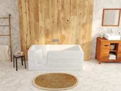 Banheira De Canto Com Porta 170 X 76 X 61 Cm E 235 L - Canto Esquerdo - Servee