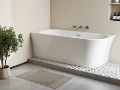 Banheira De Canto Esquerdo De C 201 - 150 X 75 X 59 Cm Cor Branco Em Acrilico - Ponticola