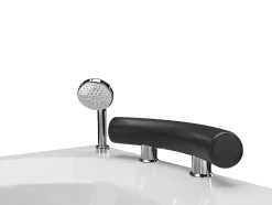 Banheira De Hidromassagem Assimetrica Branca Com Nichos, 1 Lugar, 150X100 Cm, Canto Direito - Luana