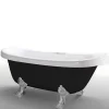 Banheira De Ilha Retro 170 X 80 Cm Preta Com Pés Prateados Marigold Noir