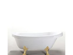 Banheira De Ilha Vintage 170 X 80 Cm Com Pés Dourados E Torneira - Marigold