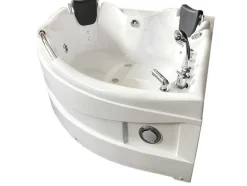 Banheira Hidromassagem Branca 150 X 150 Cm Cromoterapia 9 Jatos - Alyssa