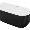 Banheira Semi-Clássica 175 L, 130 X 71,5 X 58 Cm Preta Acrilico - Divina