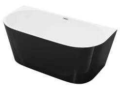 Banheira Semi-Clássica 175 L, 130 X 71,5 X 58 Cm Preta Acrilico - Divina