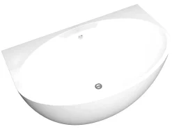 Banheira Semi-Clássica Oval De 197 L Dimensoes 151 X 94 X 60 Cm Cor Branco Em Acrilico - Pagrus