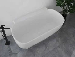 Banheira Semi-Clássica Oval De 240 L, Dimensoes 150 X 76 X 58 Cm Cor Branco Em Acrilico - Vogler
