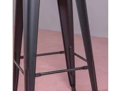 Banqueta Metalica Em Aco Lacado Com Encosto Alto (76Cm) - Bistro - Preto