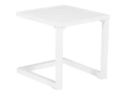 Barbados Espreguiçadeira E Mesa De Cabeceira Em Taupe Têxtilene - Aluminio Branco