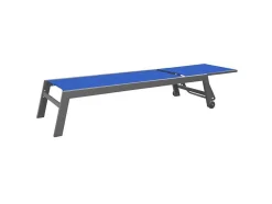Barbados Espreguiçadeira Em Têxtileno Azul Escuro - Antracite De Aluminio