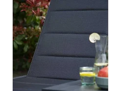 Barbados Espreguiçadeira Em Têxtileno Preto - Aluminio Cinzento Antracite
